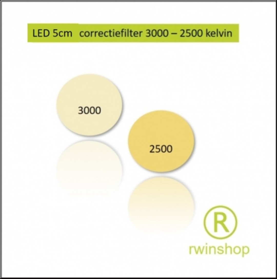 Led correctie filter 5cm doorsnede van 3000 naar 2700 kelvin