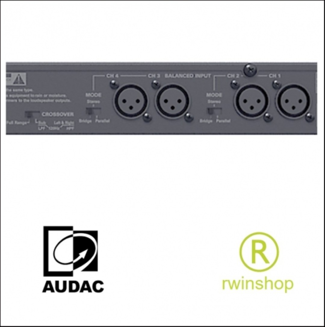 Eindversterker 4 x 100 watt 4ohm + Crossover EPA104
