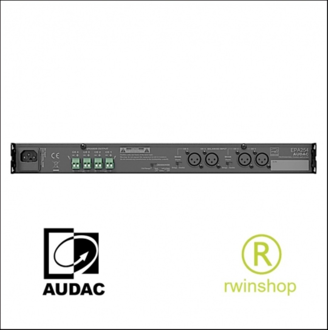 Eindversterker 4 x 250 watt 4ohm + Crossover EPA254