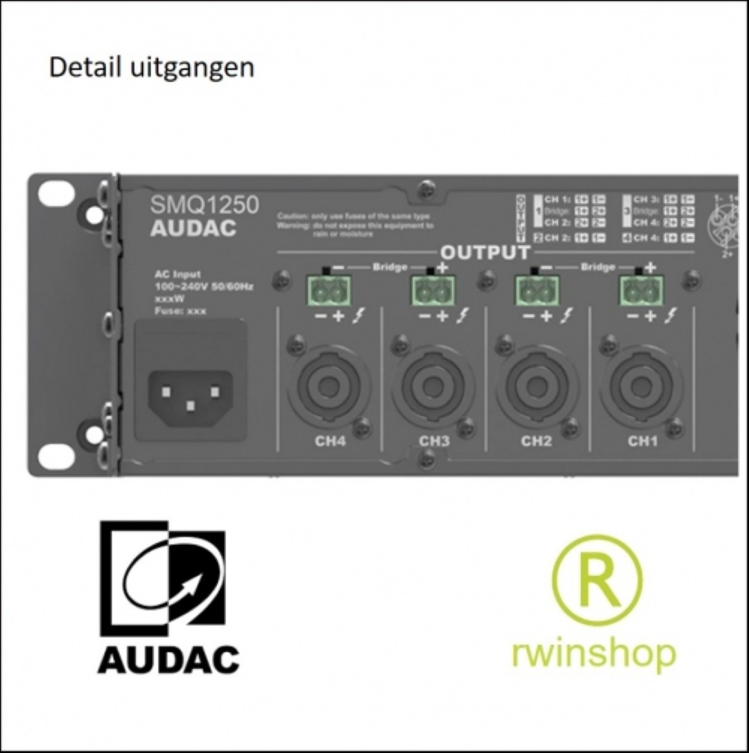 Eindversterker 4 x 1250 watt en processor SMQ1250