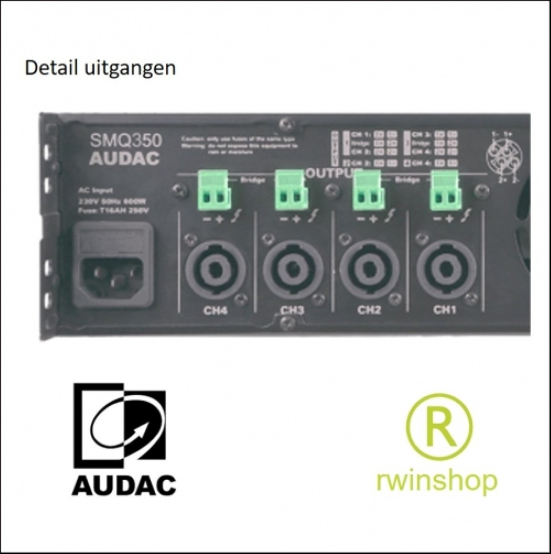 Eindversterker 4 x 350 watt en processor SMQ350