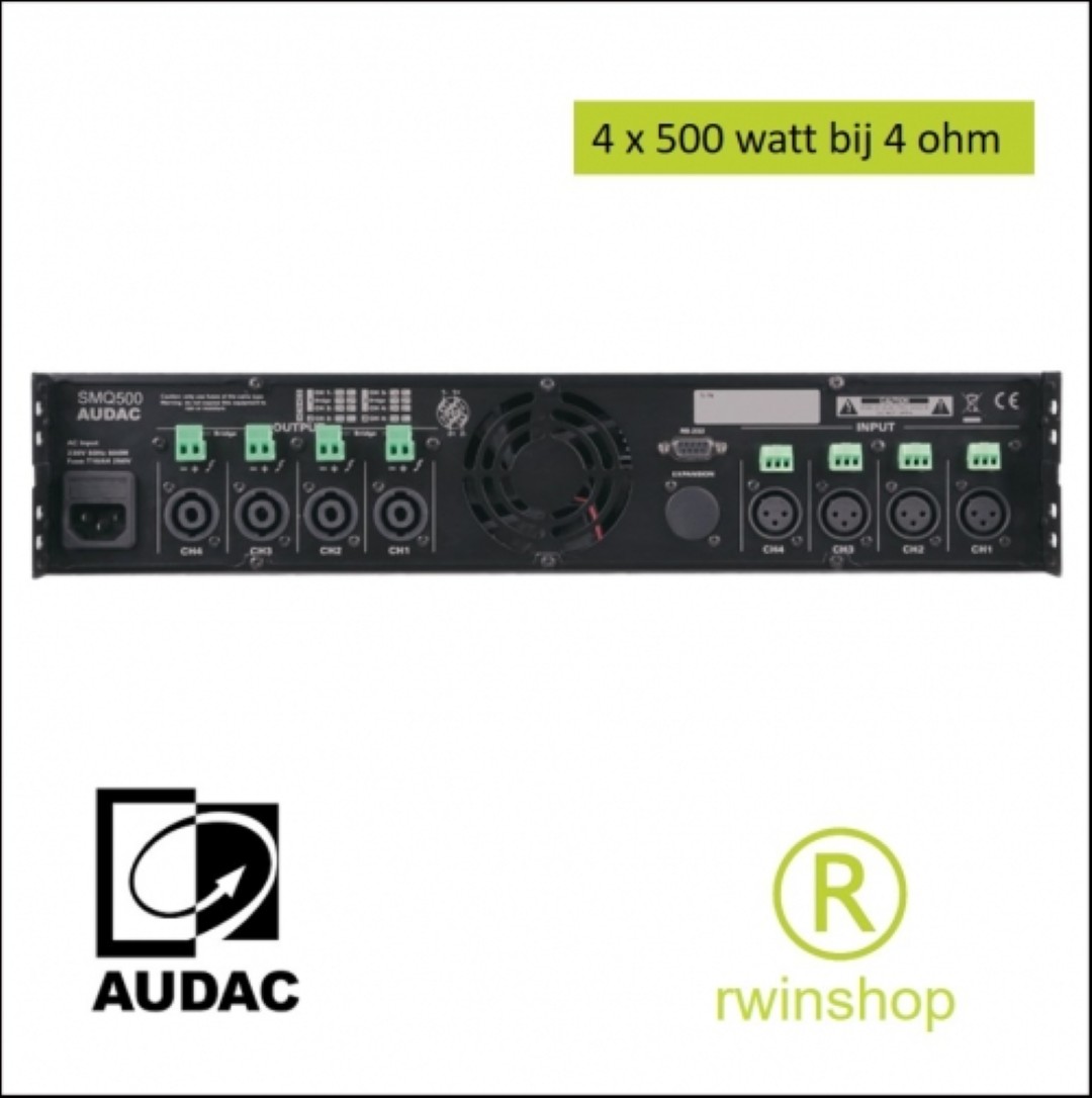 Eindversterker 4 x 500 watt en dsp SMQ500
