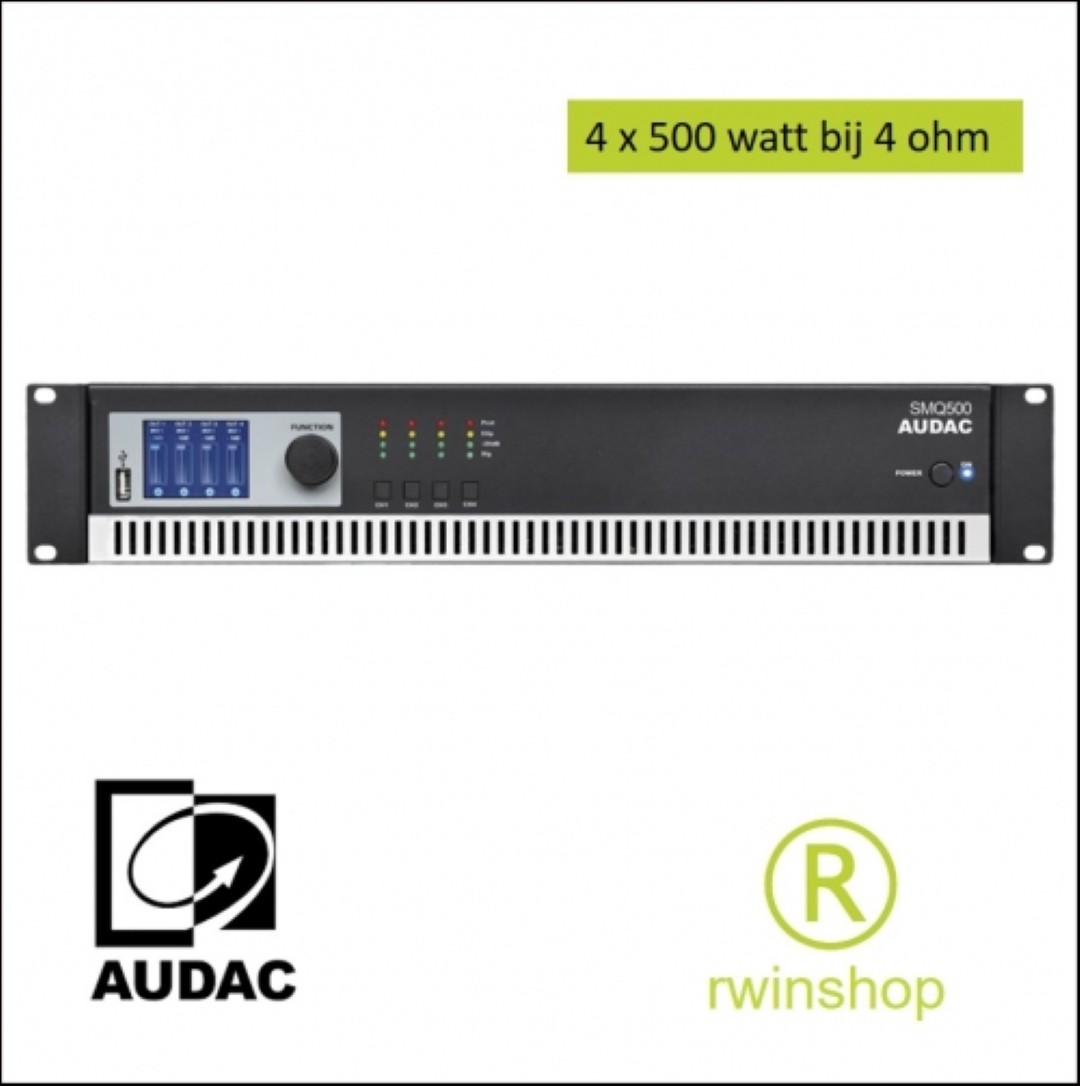 Eindversterker 4 x 500 watt en dsp SMQ500