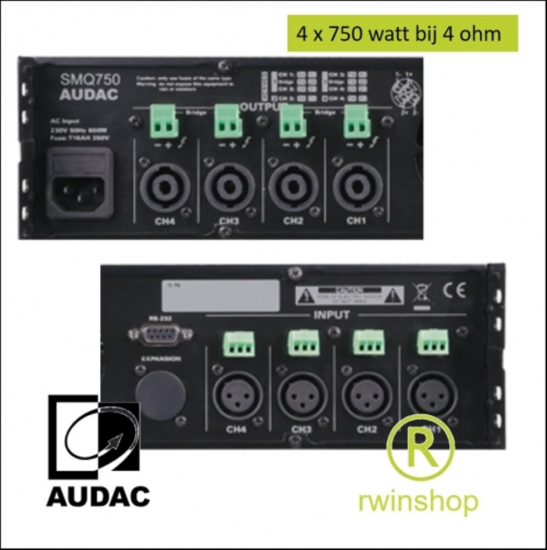 Eindversterker 4 x 750 watt dsp SMQ750