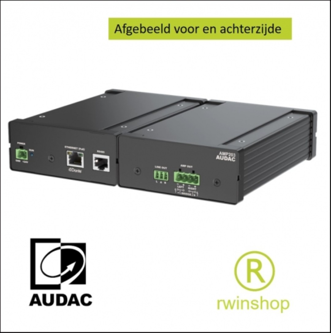 Dante/Web-based Eindversterker AMP203 2 x 30 watt 4 - 8 ohm