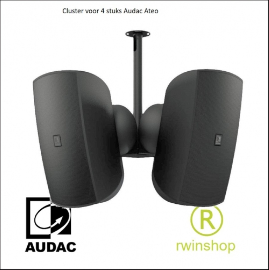Plafondbeugel voor 4 Ateo4 Geluidsboxen Cluster Mounth Center Zwart CMA144/B