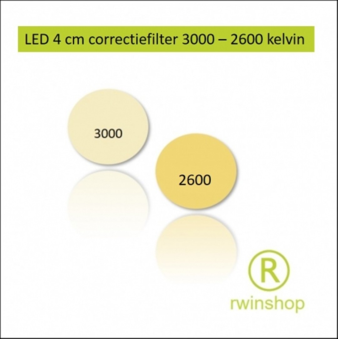 Led correctie filter 5cm doorsnede 3000 naar 2600 kelvin