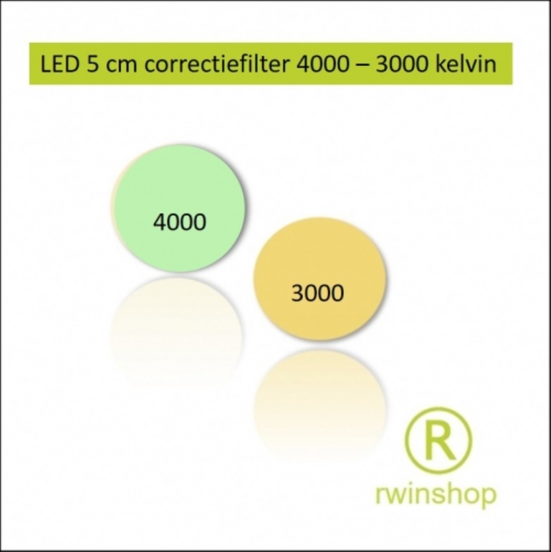 Led correctiefilter 5cm doorsnede 4000 naar 3000 kelvin