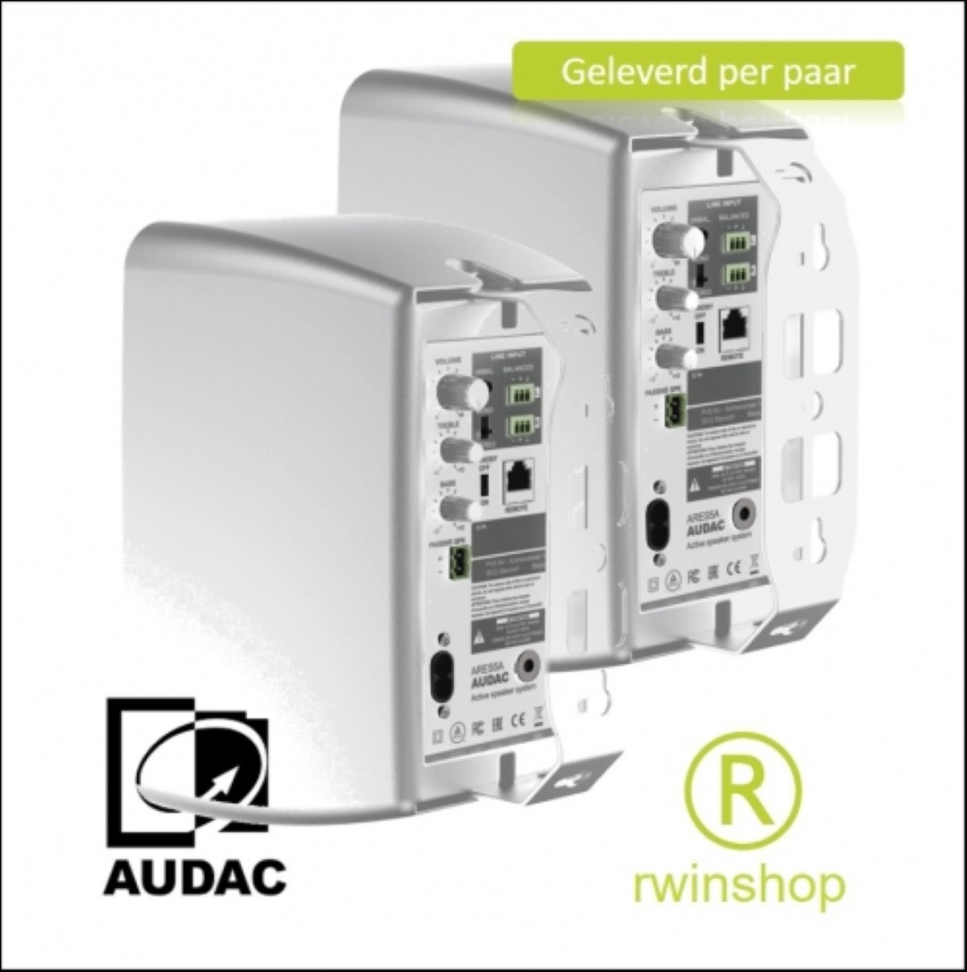 ARES5A/W wit 2 boxen met ingebouwde versterker 2x 40 watt