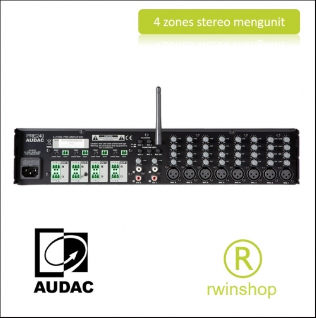 Mengunit 4zones 10 ingangen 4 uitgangen stereo - Bluetooth Pre240
