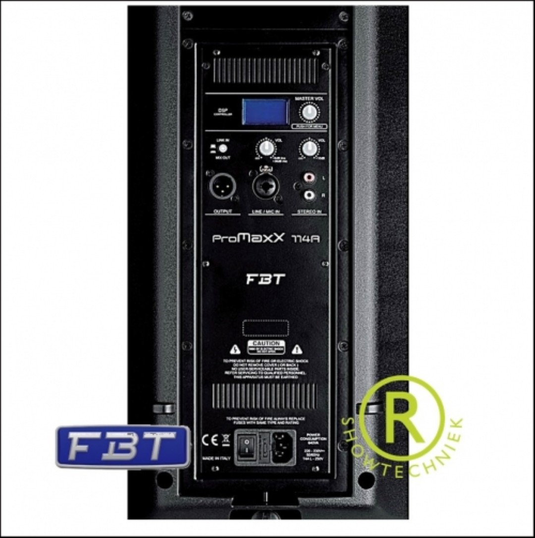 Geluidsset 14inch woofer FBT Promaxx 114A - 2boxen met statieven en kabels - Huren
