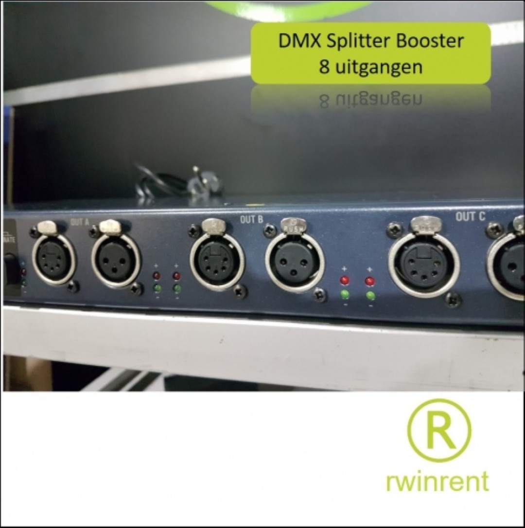 DMX Splitter - Booster 8 kanalen + terminator - huren