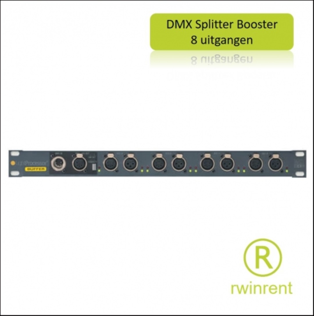 DMX Splitter - Booster 8 kanalen + terminator - huren