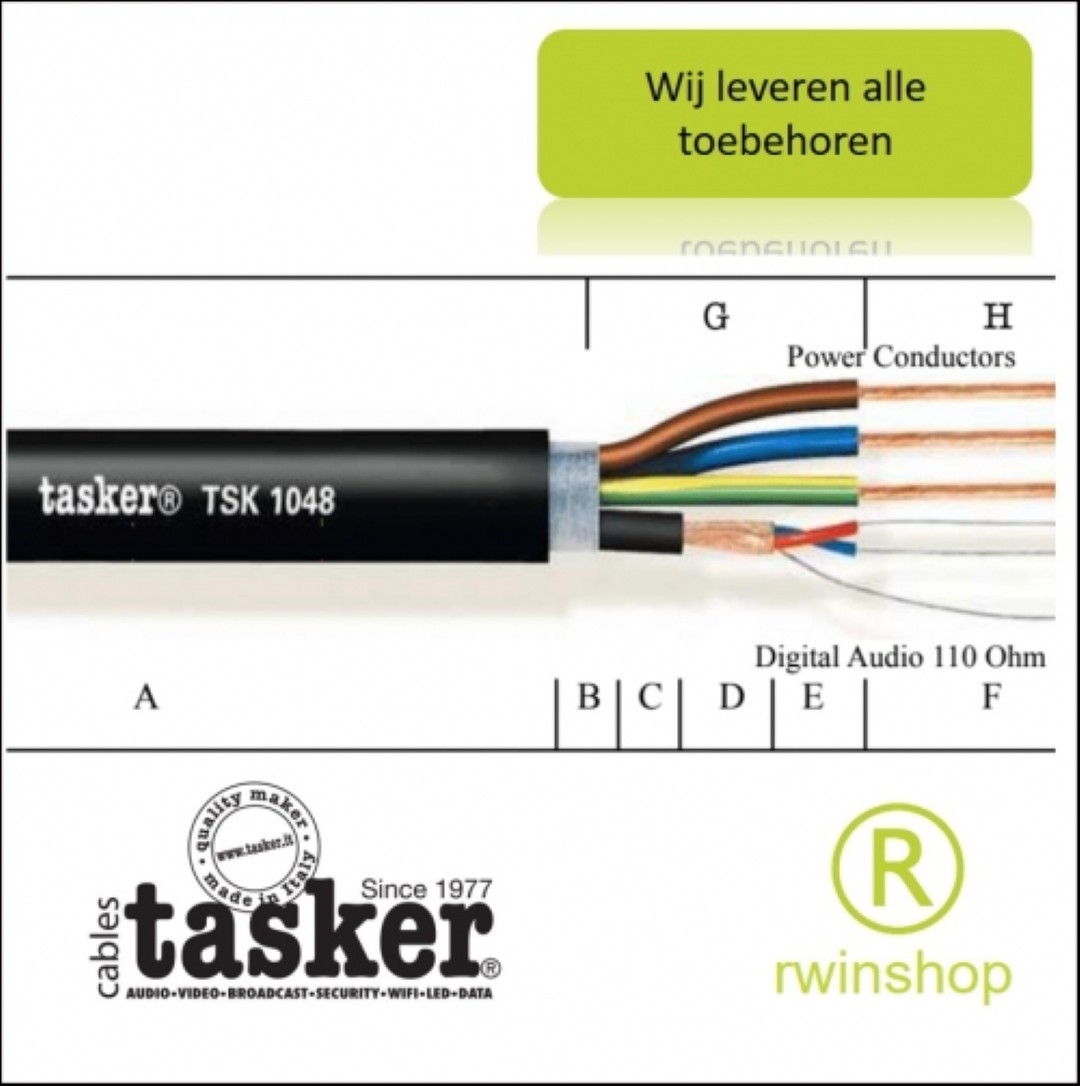 Combikabel Audio Power 3x0,75Qmm symmetrische afgeschermde kabel TSK1048