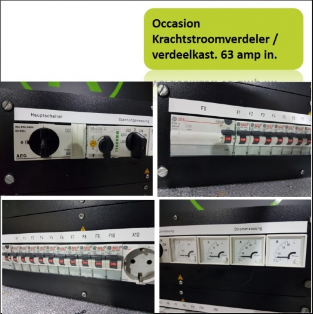 krachtstroomverdeler 63amp in 2x32amp uit 3x230uit -aflezing - occasion