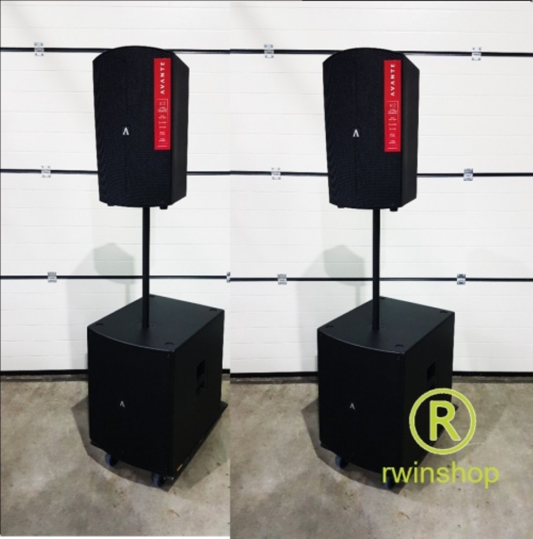 PAset 2x18inch subs 2x12inch toppen actief met hoezen en wielen