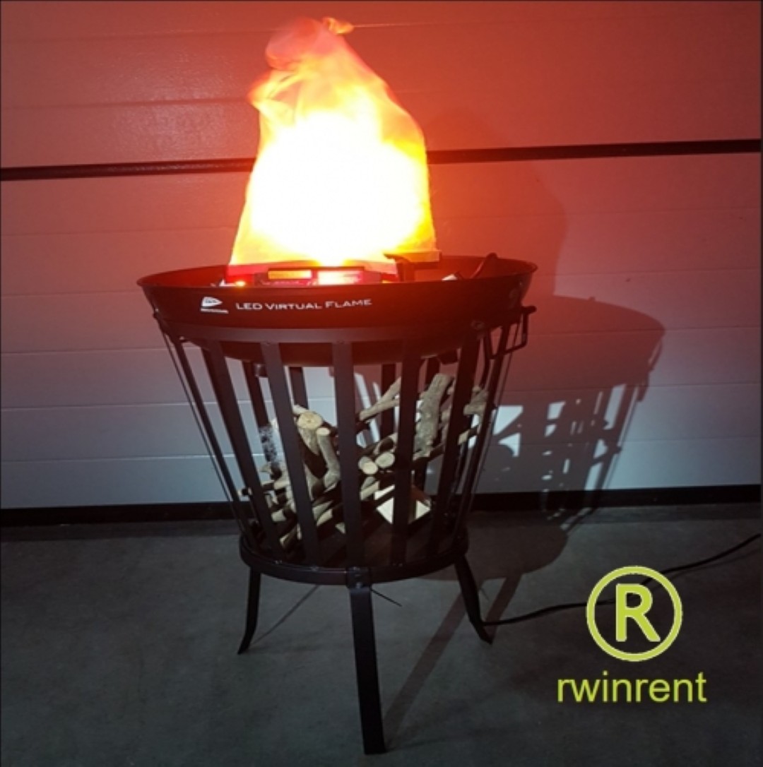 vuurkorf deco met flame en hout