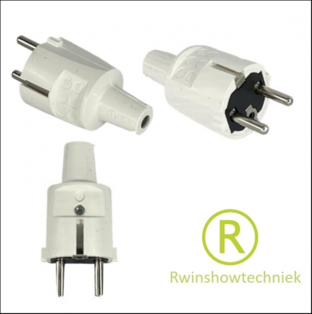 Randaarde stekker PVC met tule wit
