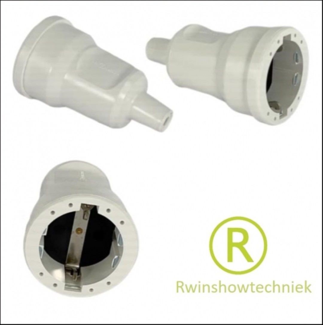 Contra stekker wit PVC met tule en randaarde compact model