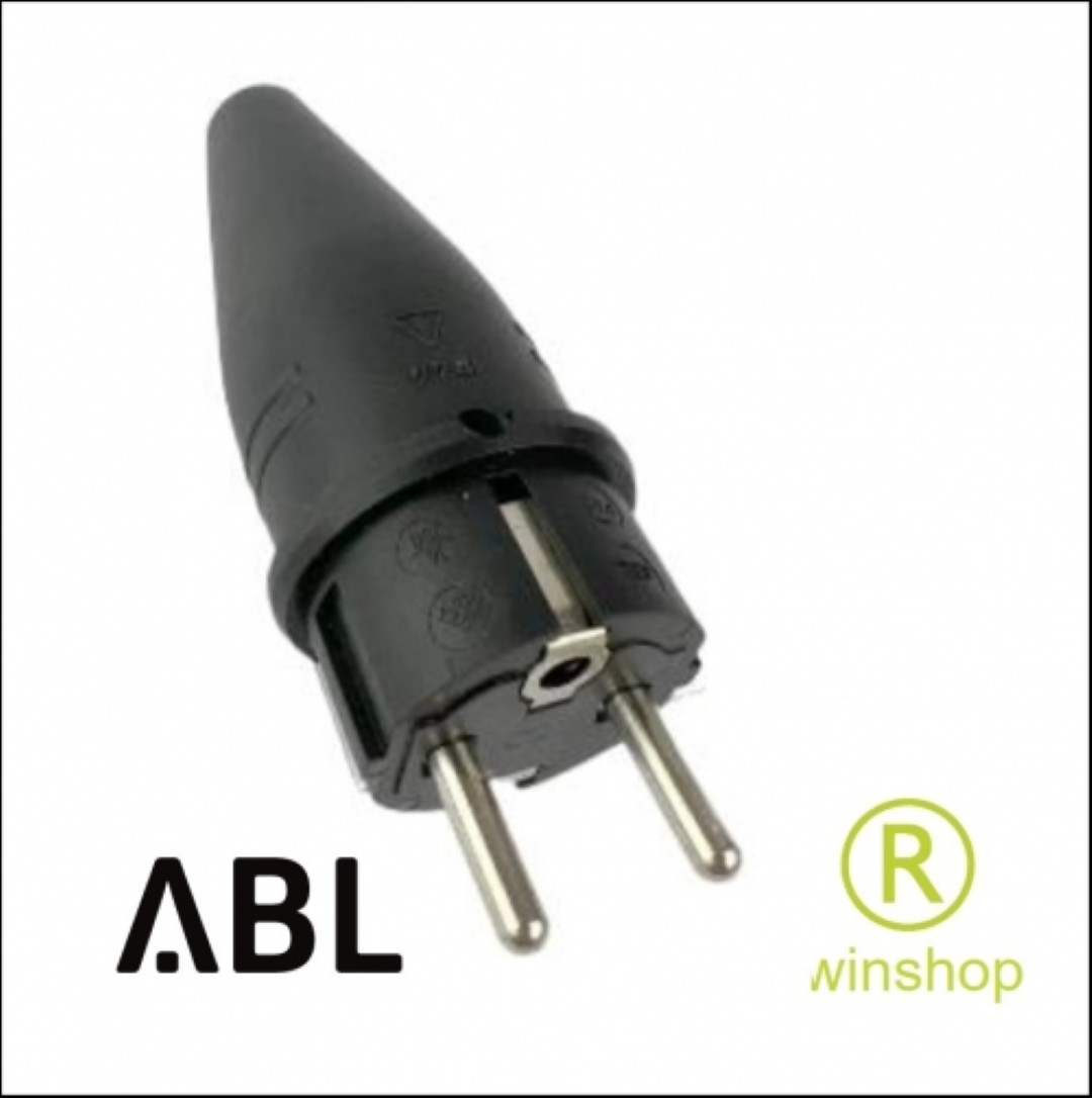 rubberen stekker IP44 16amp. 230 volt