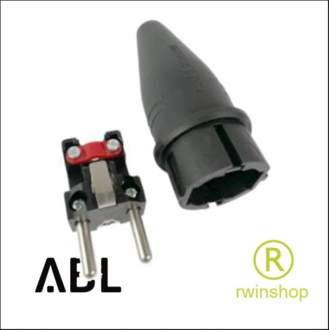 rubberen stekker IP44 16amp. 230 volt