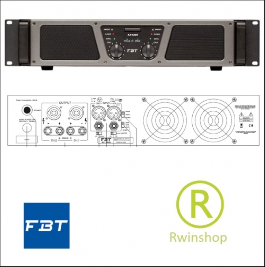 AX1200 Eindversterker 2 x 600 watt bij 4 ohm