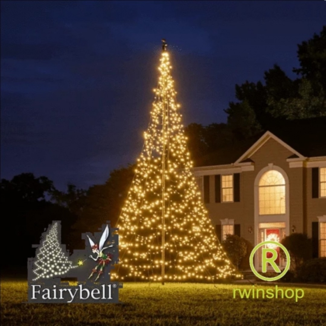 Fairybell lampjesboom 6meter 1200LEDs met Twinkel effect met zwarte mast.