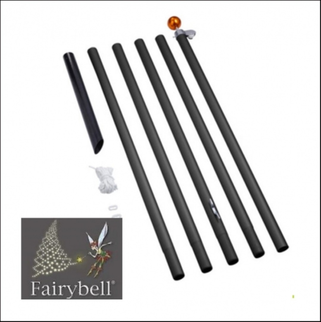 Fairybell lampjesboom 6meter 1200LEDs met Twinkel effect met zwarte mast.