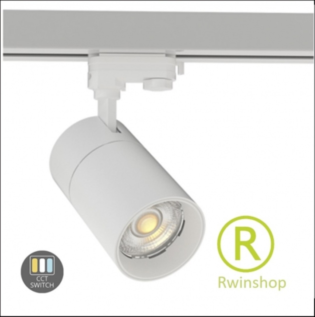 3 fasen railspot Wit 30watt dimbaar met CCT keuzeknop.