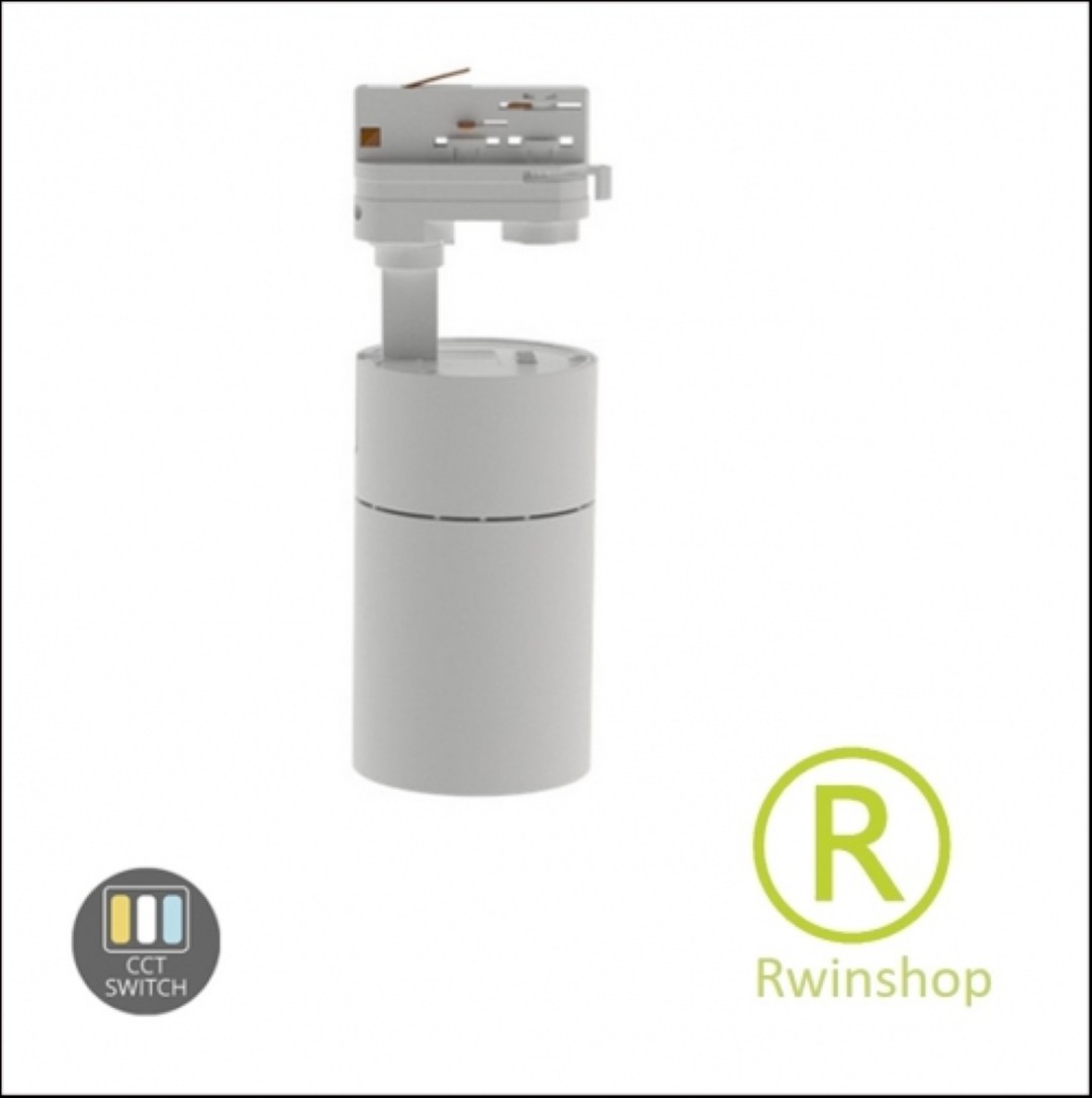 3 fasen railspot Wit 30watt dimbaar met CCT keuzeknop.