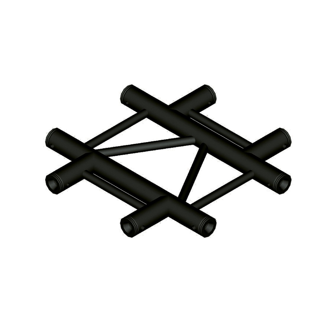 DT 32/2-C41HX Black – 4-Weg Kruiskoppeling Horizontaal Zwart Ladder truss