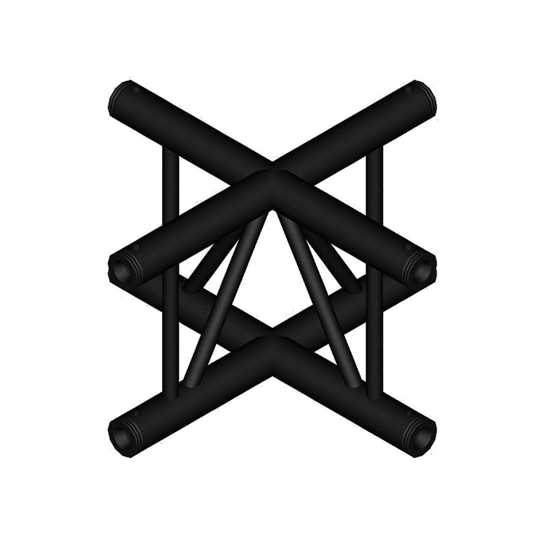 DT 32/2-C41VX Black Laddertruss – 4-Weg Kruiskoppeling Verticaal Zwart