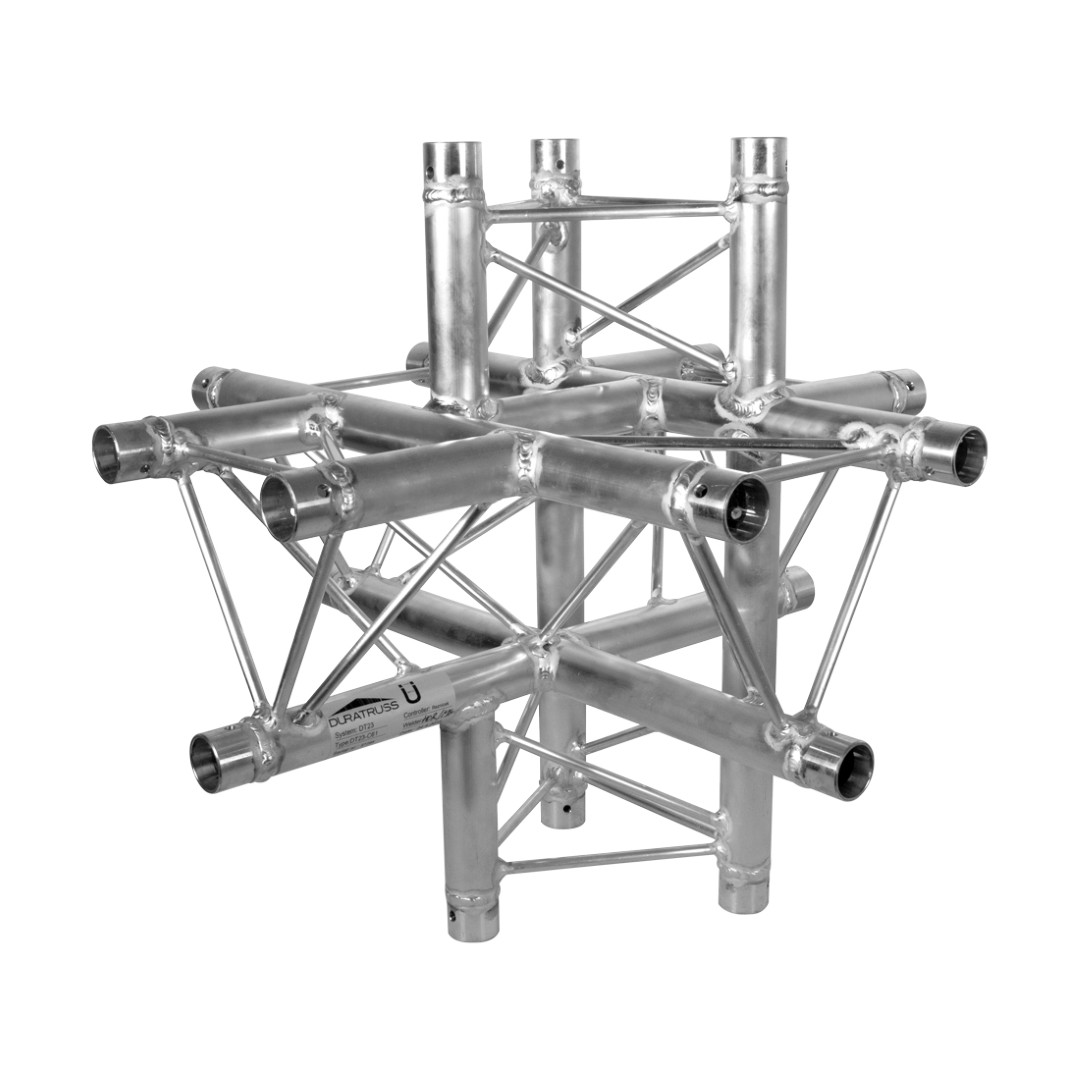 DT 23/2-C61-XUD 3-Punts Driehoektruss 6-Weg Kruiskoppelstuk