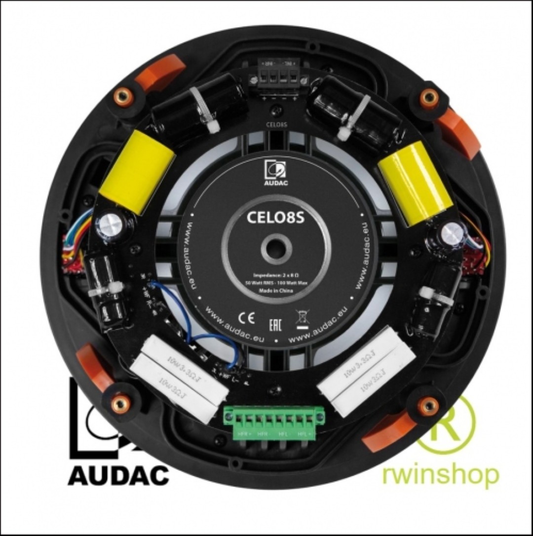 Celo8S-B subwoofer inbouw 8inch 2x50watt HighEnd zwarte grille