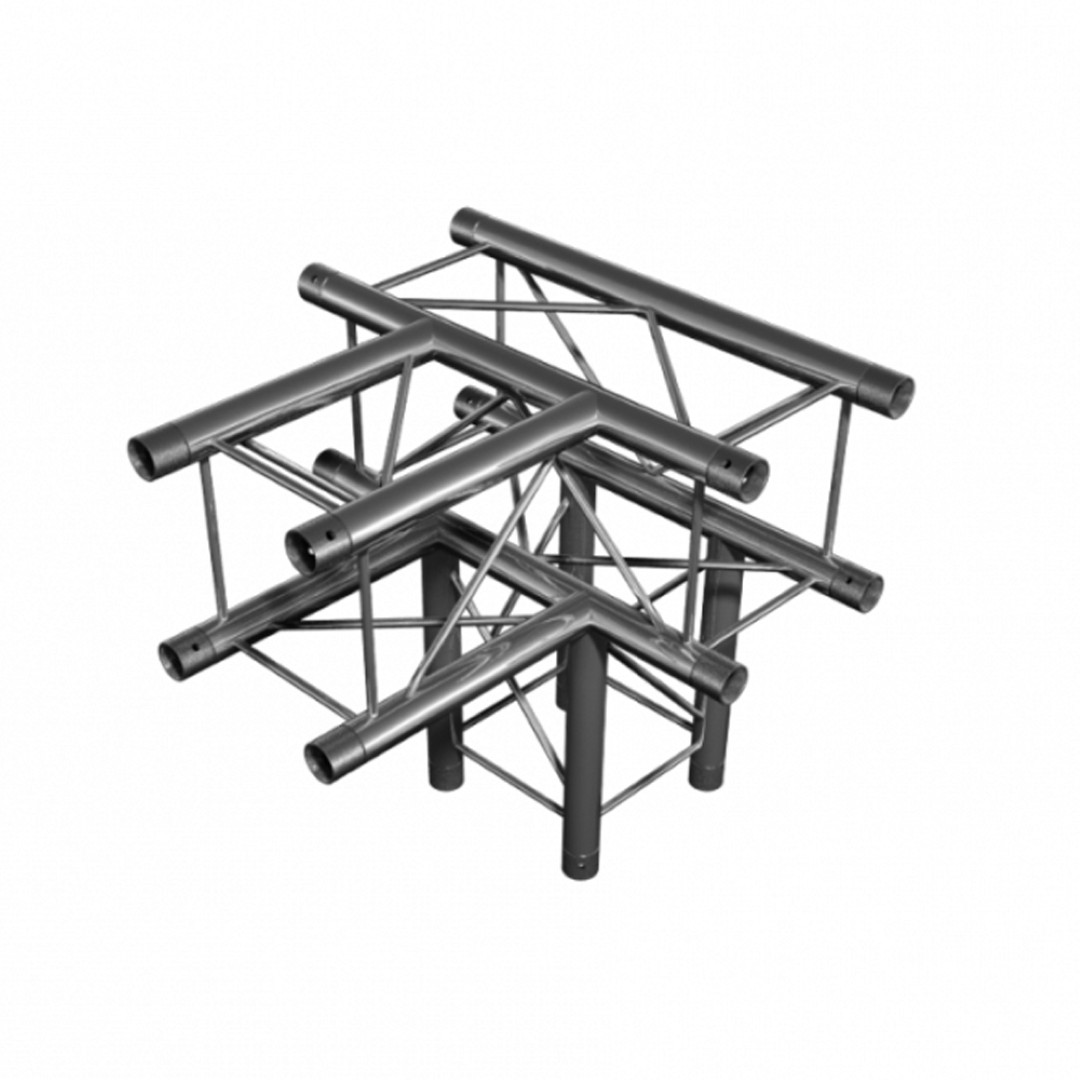 DT 24/2-T40 4-Punts Vierkantstruss 4-Weg T-Stuk – 90° + Down