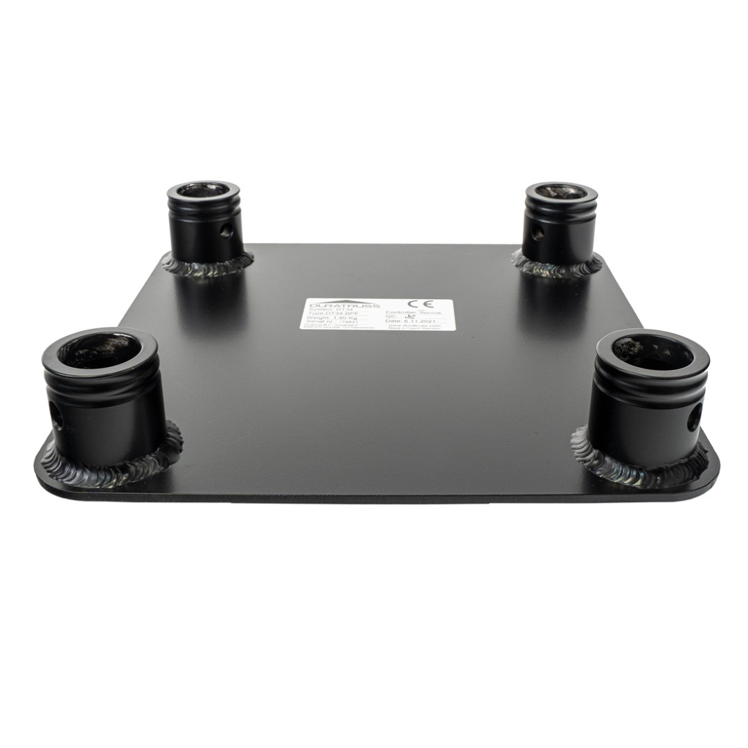DT 34 Base Plate matt Black with female connectors - DT 34-BPF Black