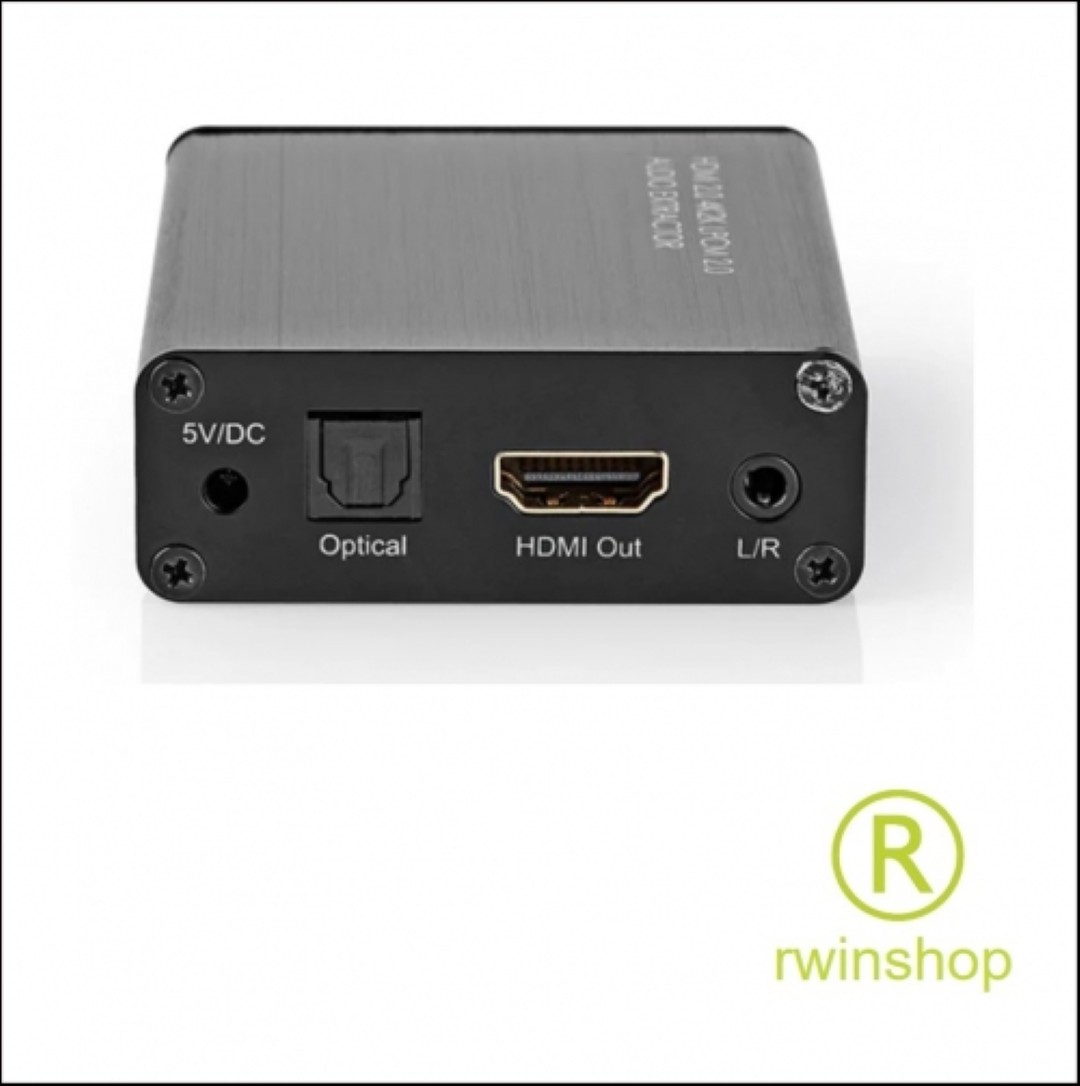HDMI Audio splitter, HDMI in en HDMI uit en gescheiden Audio uit.