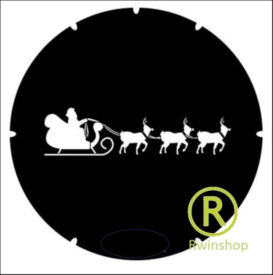 Gobo Arrenslede kerstman rendieren Size 54mm outer - 39.8 mm inner - ADJ-IKon Gobo