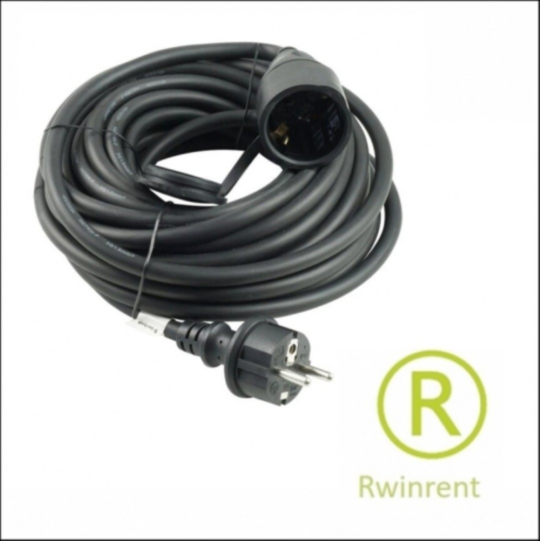 Verlengsnoer neopreen-rubber 3x1,5qmm 230 volt 10 meter IP44 kabelafdichting - Huren -