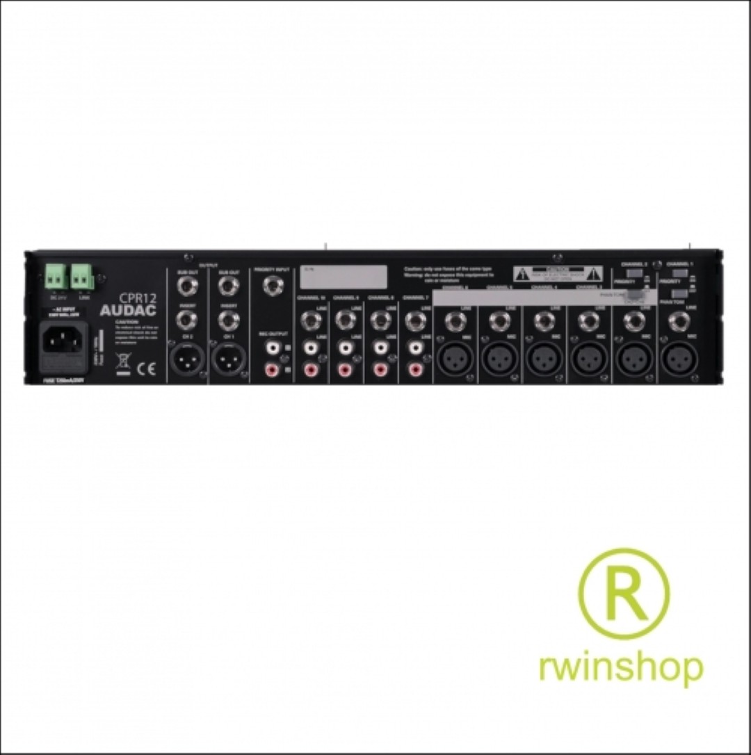 Audac Mengunit 2zones 10 kanalen 2 stereo uitgangen 6-XLR 4-stereo in CPR12