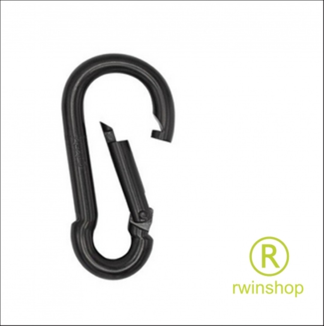 Karabijnhaak zwart 60 x 6 mm