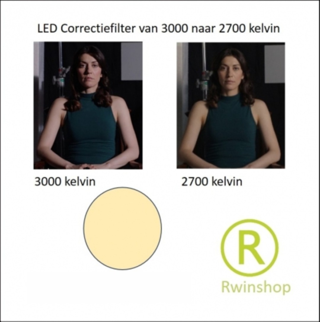 LED correctie filter 5cm 3000 naar 2700 kelvin