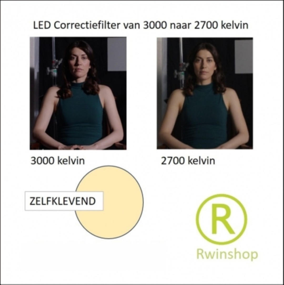 LED correctie filter 4cm zelfklevend 3000 naar 2100 kelvin