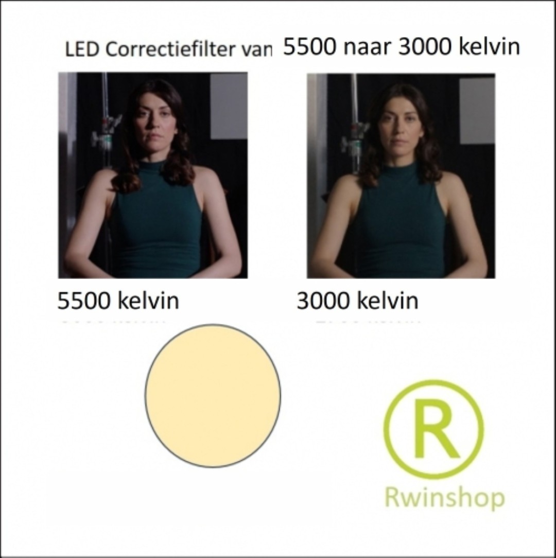 Led correctie filter 4cm doorsnede 5500 naar 3000 Kelvin