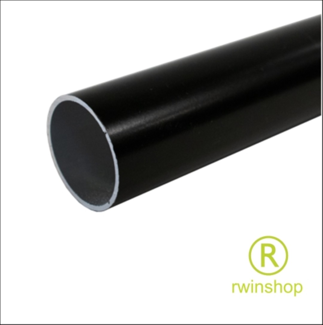 Aluminium buis zwart 48 mm rond - 2 mm wanddikte per meter