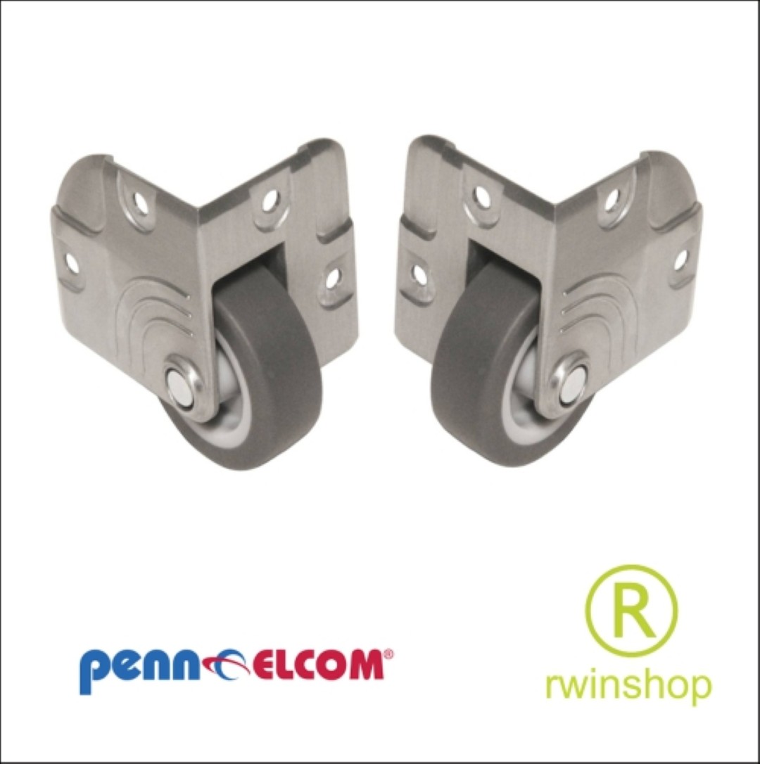 Hoekwiel inbouw W8255Z grijs 5 cm per paar