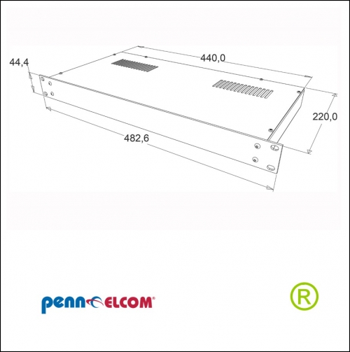19inch kast 1 eenheid hoog 22 cm diep R2100 1uk