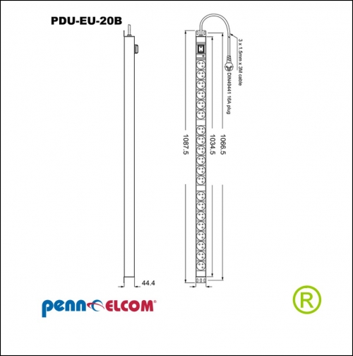 20 delige stekkerdoos PDU-EU-20B