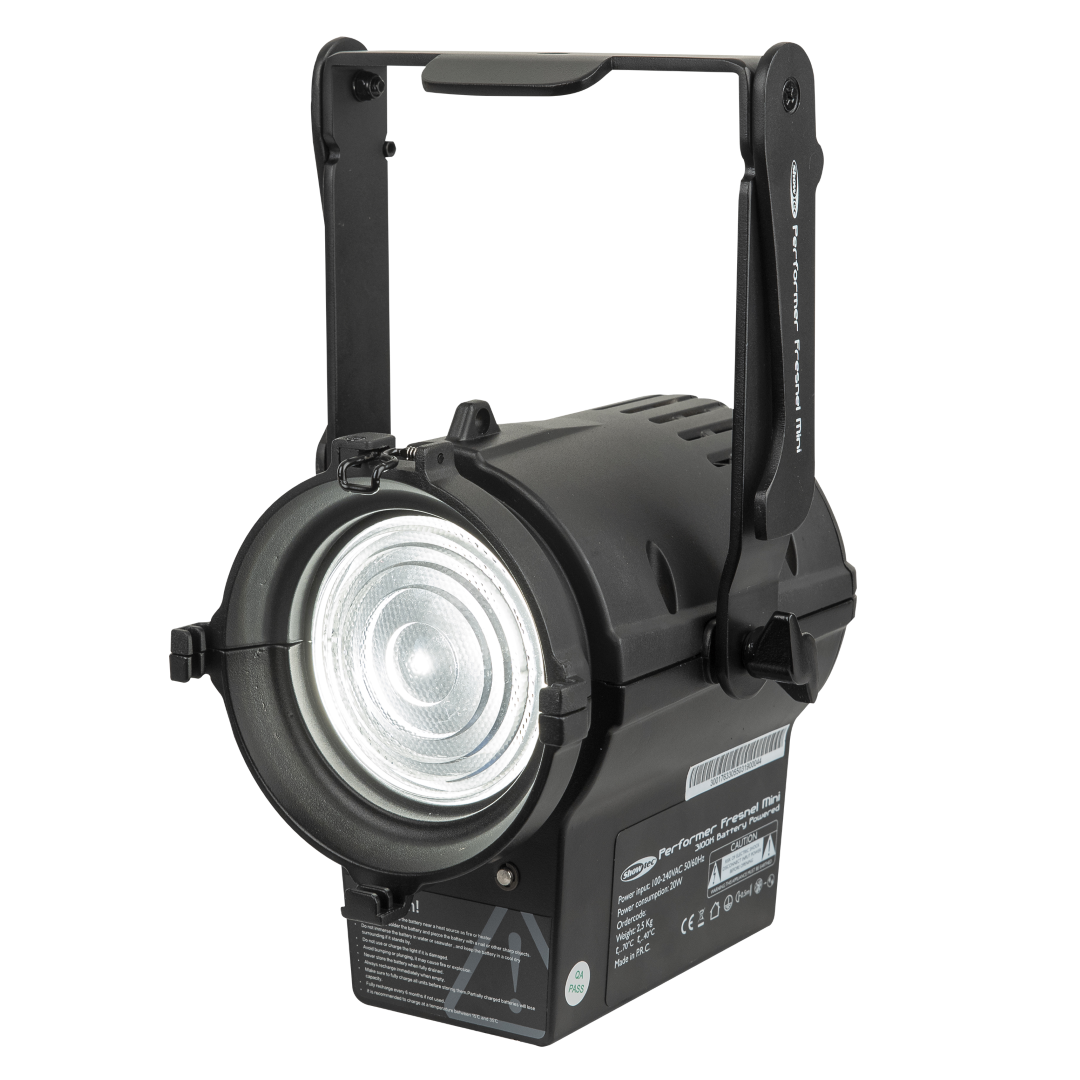 Performer Fresnel Mini Battery Compacte 30 W Warm Witte batterij aangedreven theater LED Fresnel