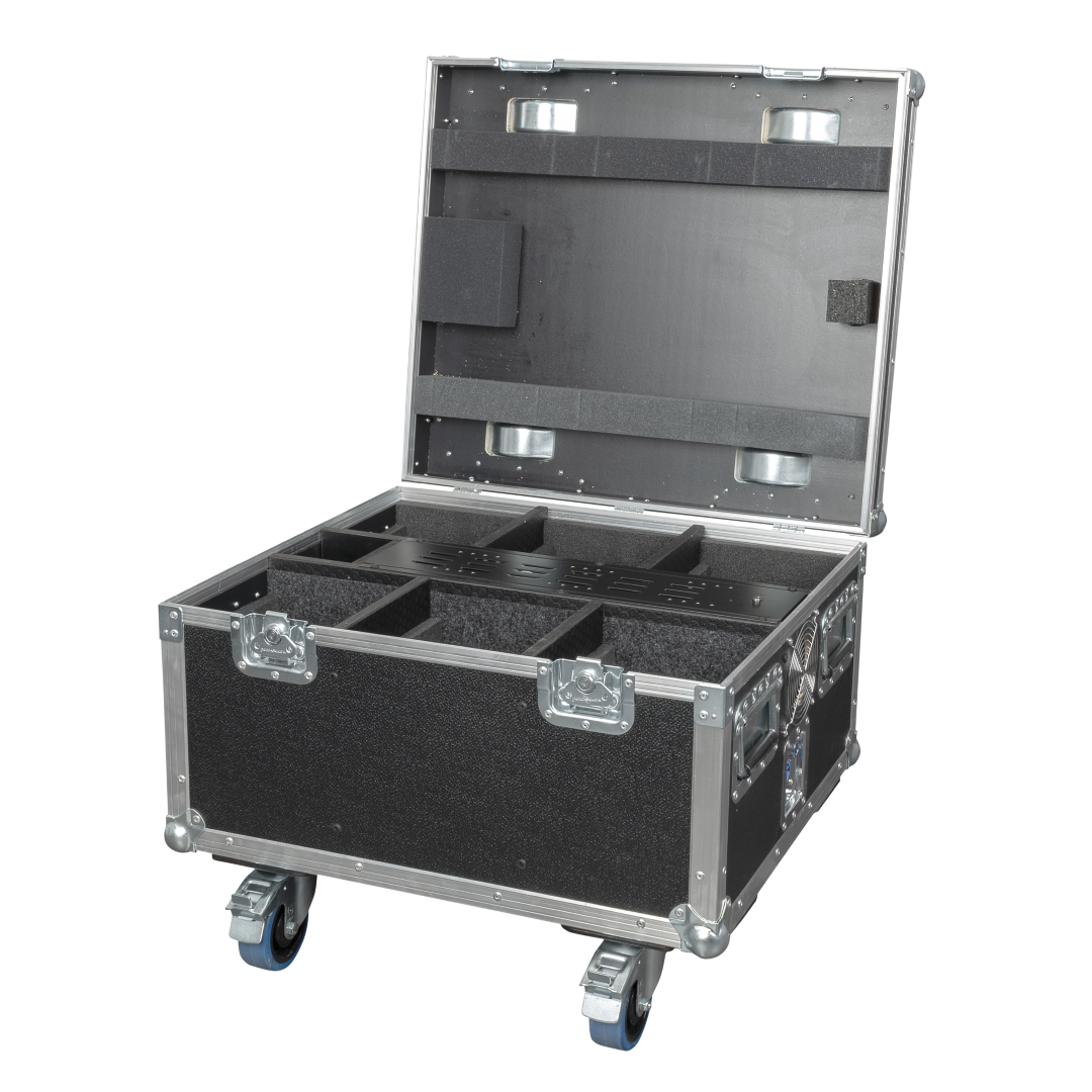 EventSpot 1600 Q4 Set Oplaadkist met 6 stuks - zwart